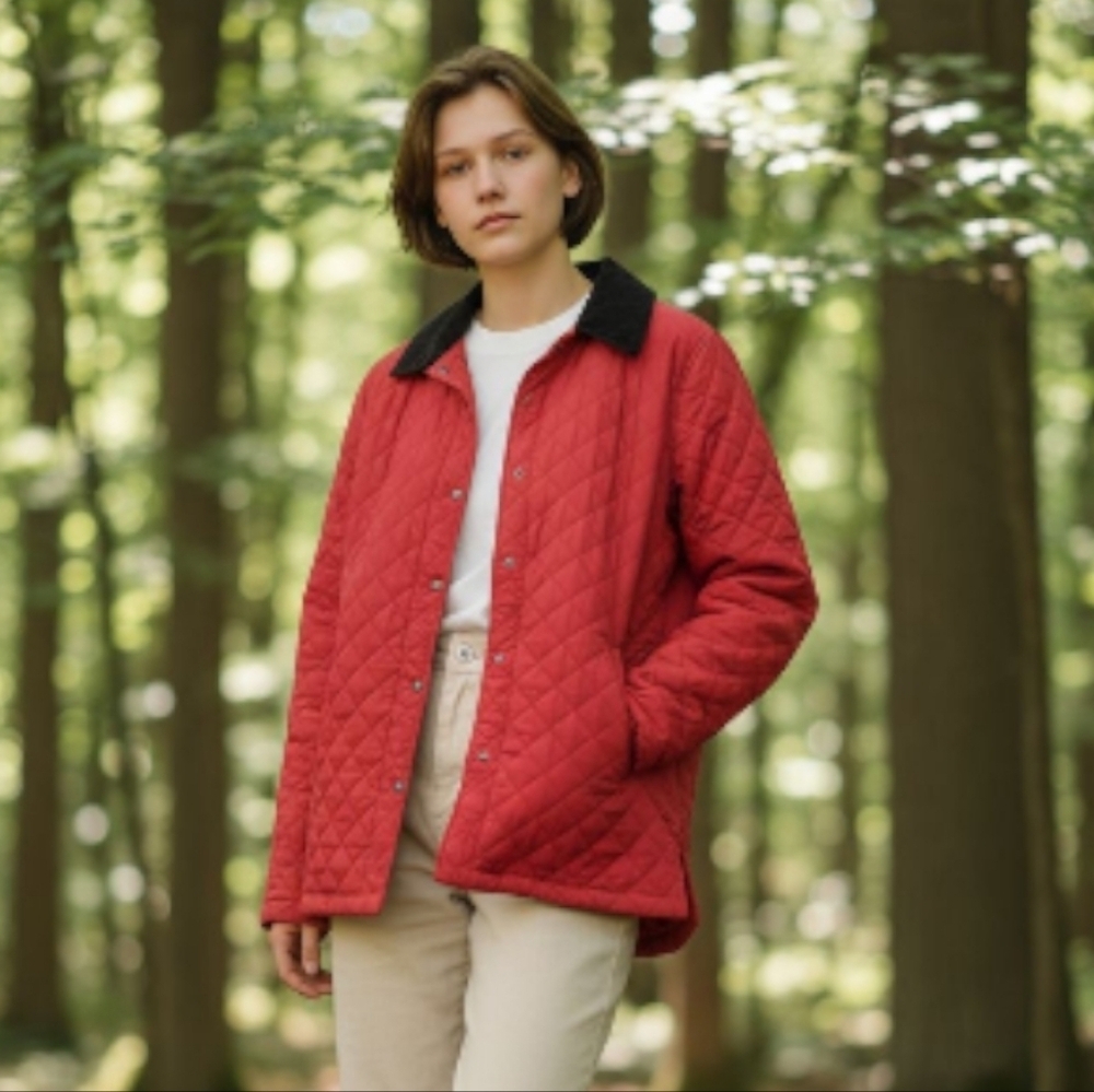 L.L. Bean Women's Red Quilted Barn/Chore Jacket Thermore